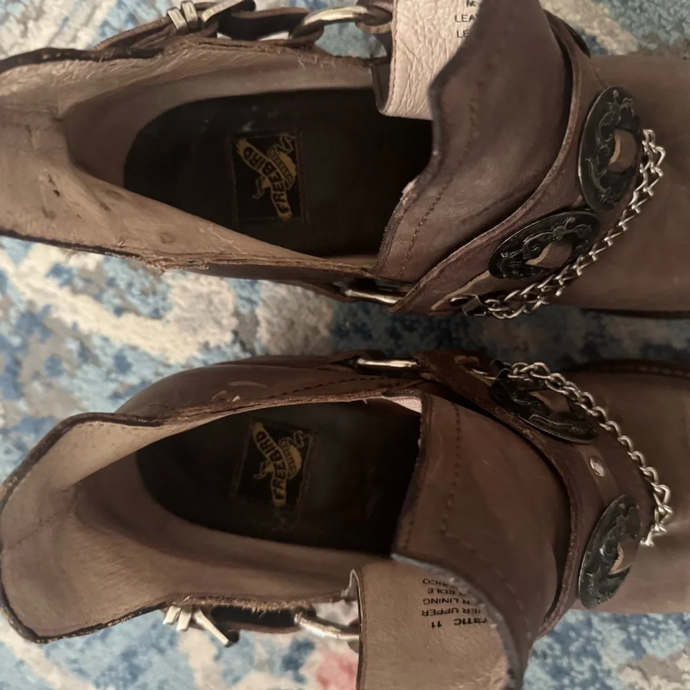 Freebird Mystic O Silver Ring Concho and Chain Western Handmade Leather Boots 11 - Picture 11 of 11